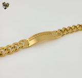 (4-4259-1) Stainless Steel - 7mm Curb Link Men Bracelet - 8.5"