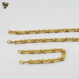 (4-7039) Stainless Steel - 8.5mm Alternative Link Men Set - 24".