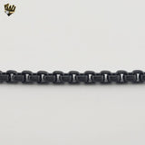 (4-4004) Stainless Steel - 8mm Box Link Men Bracelet - 8.5"