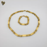 (4-7123) Stainless Steel - Cross Link Men Set - 24".