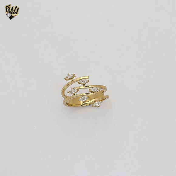(4-0051-1) Stainless Steel - Elongated Zircon Ring.