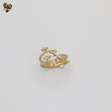 (4-0051) Stainless Steel - Elongated Zircon Ring.