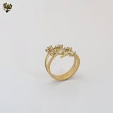 (4-0051) Stainless Steel - Elongated Zircon Ring.