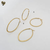 (4-2126) Stainless Steel - Golden Plain Hoops.