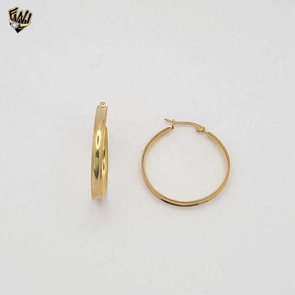 (4-2126-1) Stainless Steel - Golden Plain Hoops.