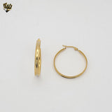 (4-2126-1) Stainless Steel - Golden Plain Hoops.