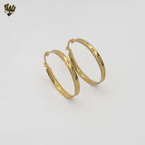 (4-2126-1) Stainless Steel - Golden Plain Hoops.