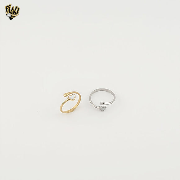 (4-0003-1) Stainless Steel - Heart Adjustable Ring.