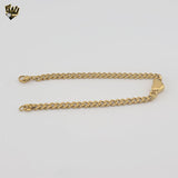 (4-4097) Stainless Steel - Heart Curb Link Bracelet - 7.5"