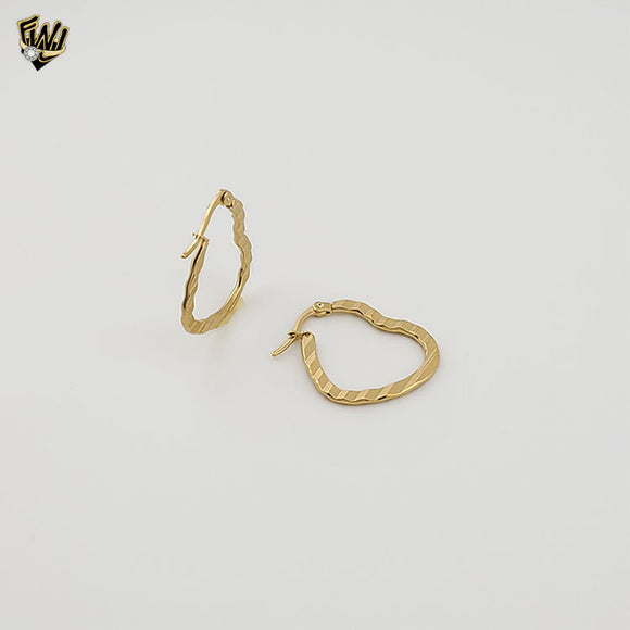 (4-2133) Stainless Steel - Heart Hoops.
