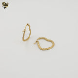 (4-2133) Stainless Steel - Heart Hoops.