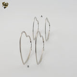 (4-2176) Stainless Steel - Heart Hoops.
