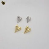 (4-2102) Stainless Steel - Heart Stud Earrings.