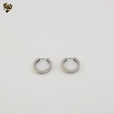 (4-2156) Stainless Steel - Hoops with Pearl Design.
