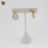 (4-2226) Stainless Steel - Mother of Pearl Long Earrings.