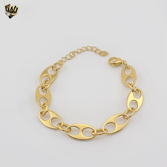 (4-4094) Stainless Steel - Open Marine Link Bracelet - 7