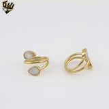 (4-0014-4) Stainless Steel - Nacre Spiral Shape Ring.