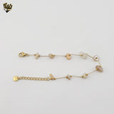 (4-4154) Stainless Steel - Puka Shell Bracelet - 6.5"