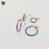 (4-2203) Stainless Steel - Rainbow Anodized Hoops.