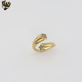 (4-0058) Stainless Steel - Star Silhouette Bypass Ring.