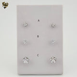 (4-2197) Stainless Steel - Star Zircon Stud Earrings.