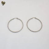 (4-2128) Stainless Steel -Thin Twisted Hoops.