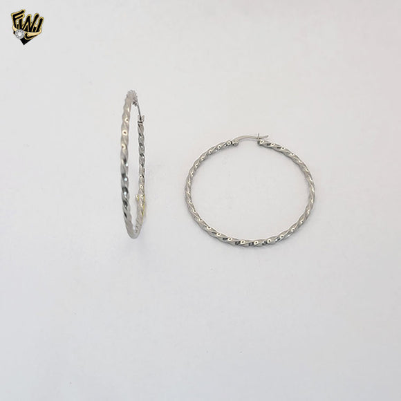 (4-2128) Stainless Steel -Thin Twisted Hoops.