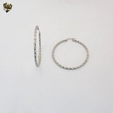 (4-2128) Stainless Steel -Thin Twisted Hoops.