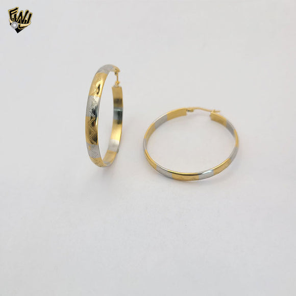 (4-2186) Stainless Steel - Two Tones Hoops.