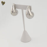 (4-2147) Stainless Steel - Chunky Teardrop Earrings.