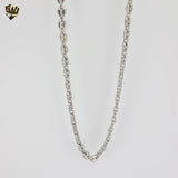 (4-3222-S) Stainless Steel - 7.5mm Hollow Puff Link Chain.