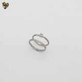 (4-0072) Stainless Steel - Wedding Zircon Ring.