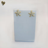 (1-1210-8) Gold Laminate - Starfish Stud Earrings - BGO