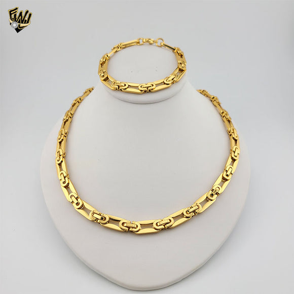 (4-7066) Stainless Steel - Thick Alternative Link Men Set