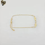 (1-0149) Gold Laminate - 1mm Rolo Link Zircon Anklet - 10" - BGO