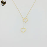 (1-6401-2) Gold Laminate - Double Heart Necklace - 19" - BGF