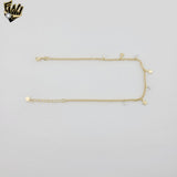 (1-0184) Gold Laminate - 1.5mm Link Charms Anklet - 10" - BGO
