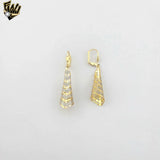 (1-1235-3) Gold Laminate - Two Tone Dangle Earrings - BGF