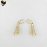 (1-1235-3) Gold Laminate - Two Tone Dangle Earrings - BGF