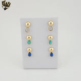(1-1198-2) Laminado de oro - Pendientes colgantes multicolores - BGF