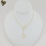 (1-6401-2) Gold Laminate - Double Heart Necklace - 19" - BGF