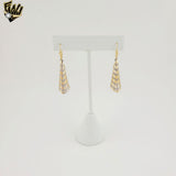 (1-1235-3) Gold Laminate - Two Tone Dangle Earrings - BGF