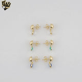 (1-1198-2) Laminado de oro - Pendientes colgantes multicolores - BGF