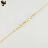 (1-0149) Gold Laminate - 1mm Rolo Link Zircon Anklet - 10" - BGO