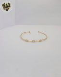 (1-4081) Laminado de oro - Brazaletes abiertos de 7 mm - BGF