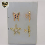 (1-1211) Laminado de Oro - Aretes Animales - BGO