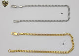 (4-3305) Stainless Steel - 3.5mm Curb Link Anklet - 10"