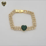 (1-0829) Gold Laminate - 9mm Zircon Curb Bracelet - BGO