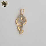(1-2473-1) Gold Laminate - Two Tones Flower Pendants - BGO