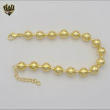 (1-0772) Gold Laminate - 8mm Balls Link Bracelet - 7" - BGO